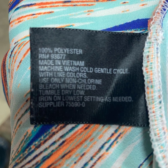 Worthington Vibrant Blue and Orange Sleeveless Tunic Women’s Large - Picture 4 of 4